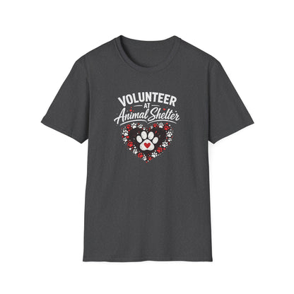Volunteer at Animal Shelter T-Shirt — Paw Heart Rescue Volunteer Tee
