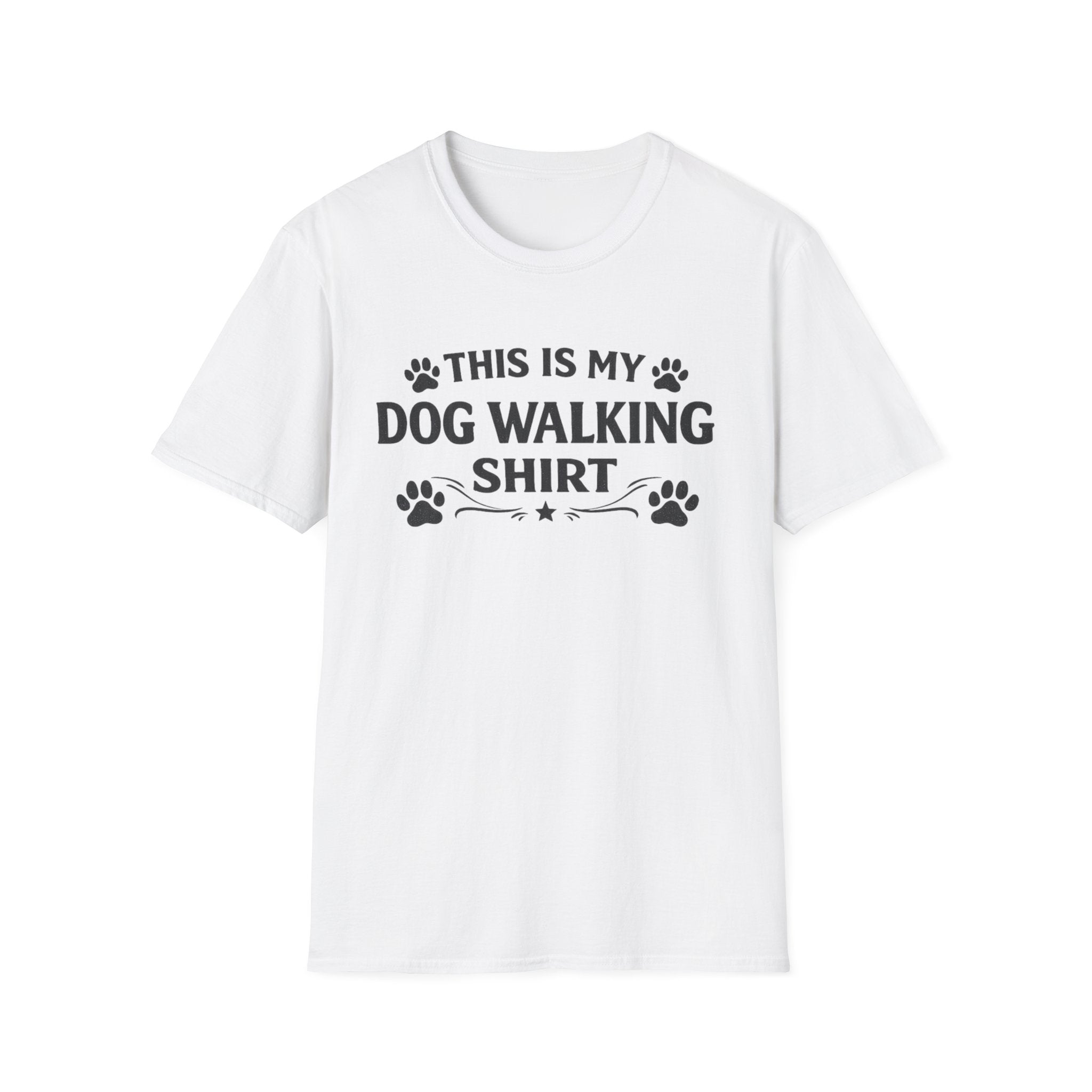 Dog Walking T-Shirt — "This Is My Dog Walking Shirt" Paw Print Tee