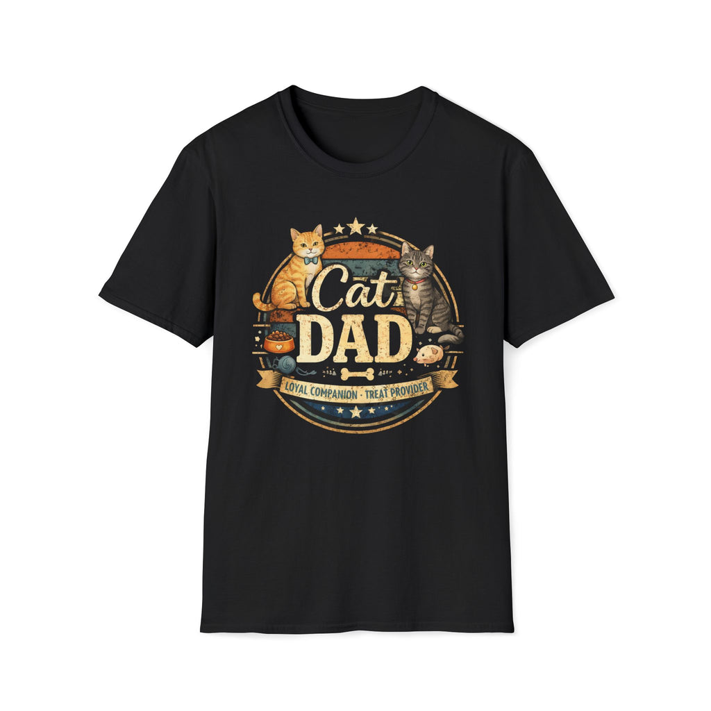 Cat Dad T-Shirt – Vintage Pet Lover Tee with Cats & ‘Cat Dad’ Graphic