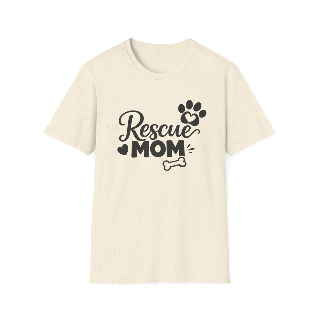 Rescue Mom T-Shirt — Cute Paw Print Dog Rescue Tee for Pet Moms