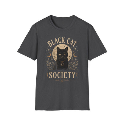 Black Cat Society T-Shirt — Vintage Moon & Mystic Cat Graphic Tee