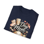 Dog Mom T-Shirt — Cute Puppy, Coffee & Floral Design