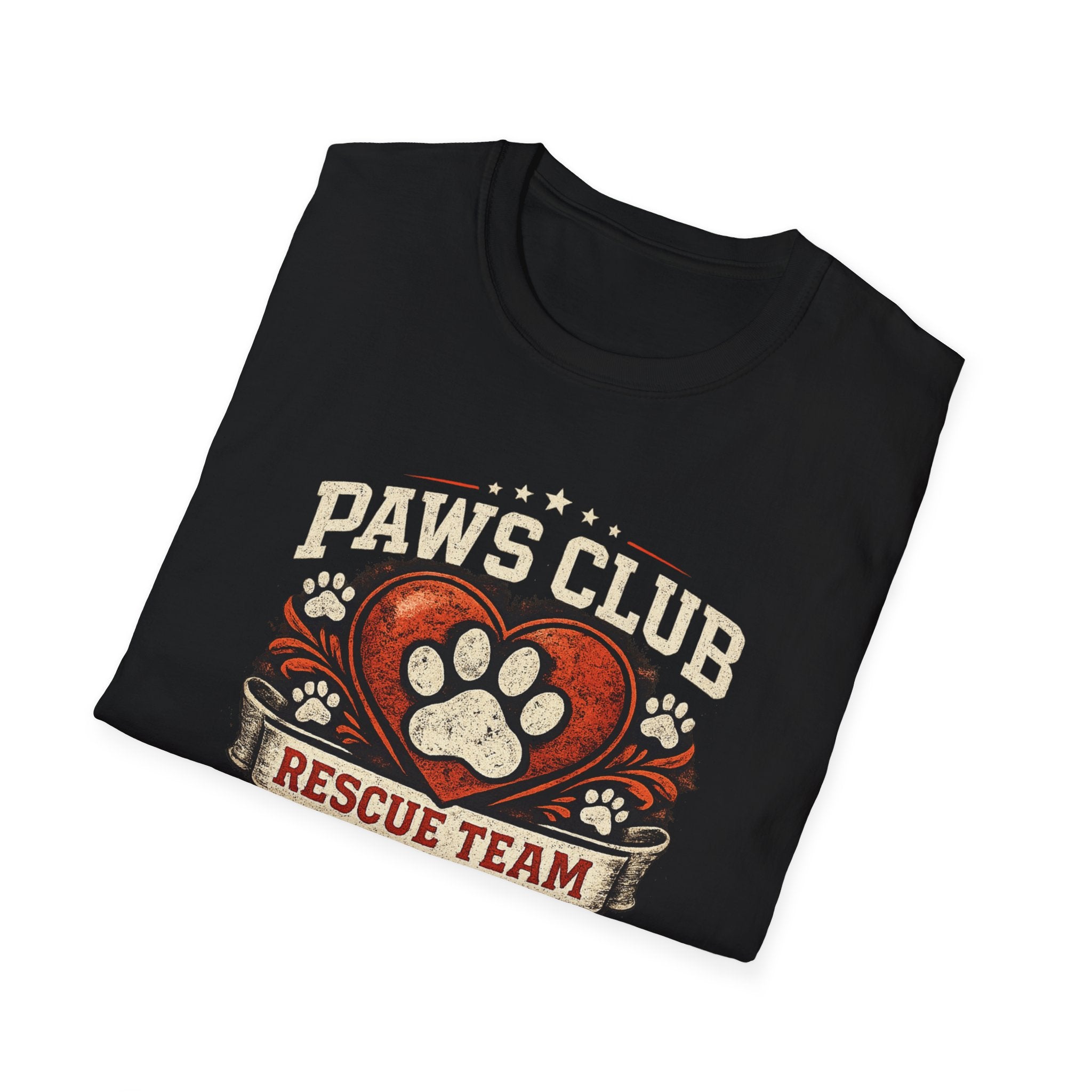 Paws Club Rescue Team T-Shirt – Adopt, Rescue, Love Dog & Cat Rescue Tee
