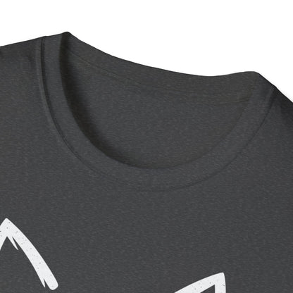 Cat Face Heart Nose T-Shirt — Cute Minimal Graphic Tee for Cat Lovers