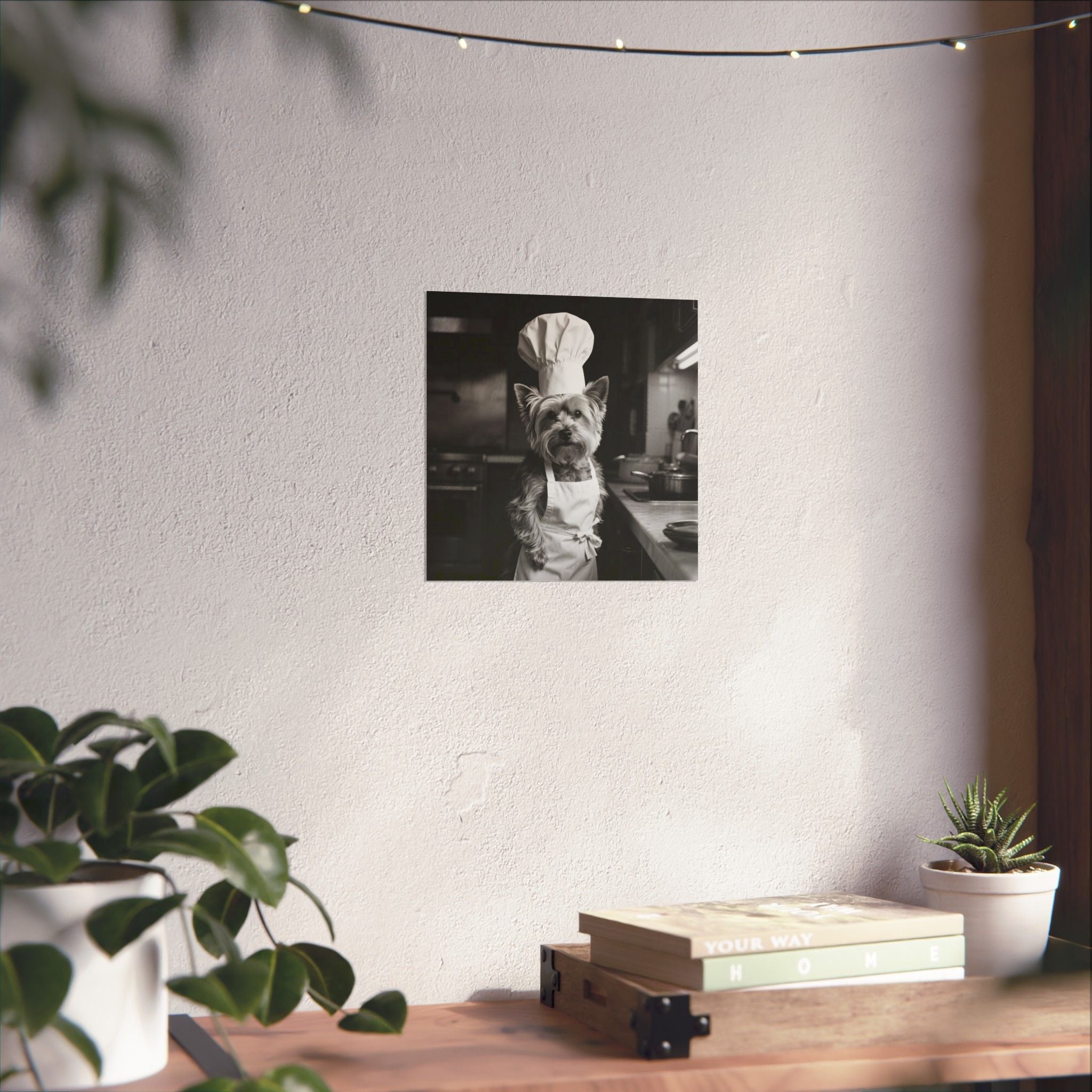 Chef Dog Poster — Matte Vertical Kitchen Wall Art (Yorkshire Terrier in Chef Hat)