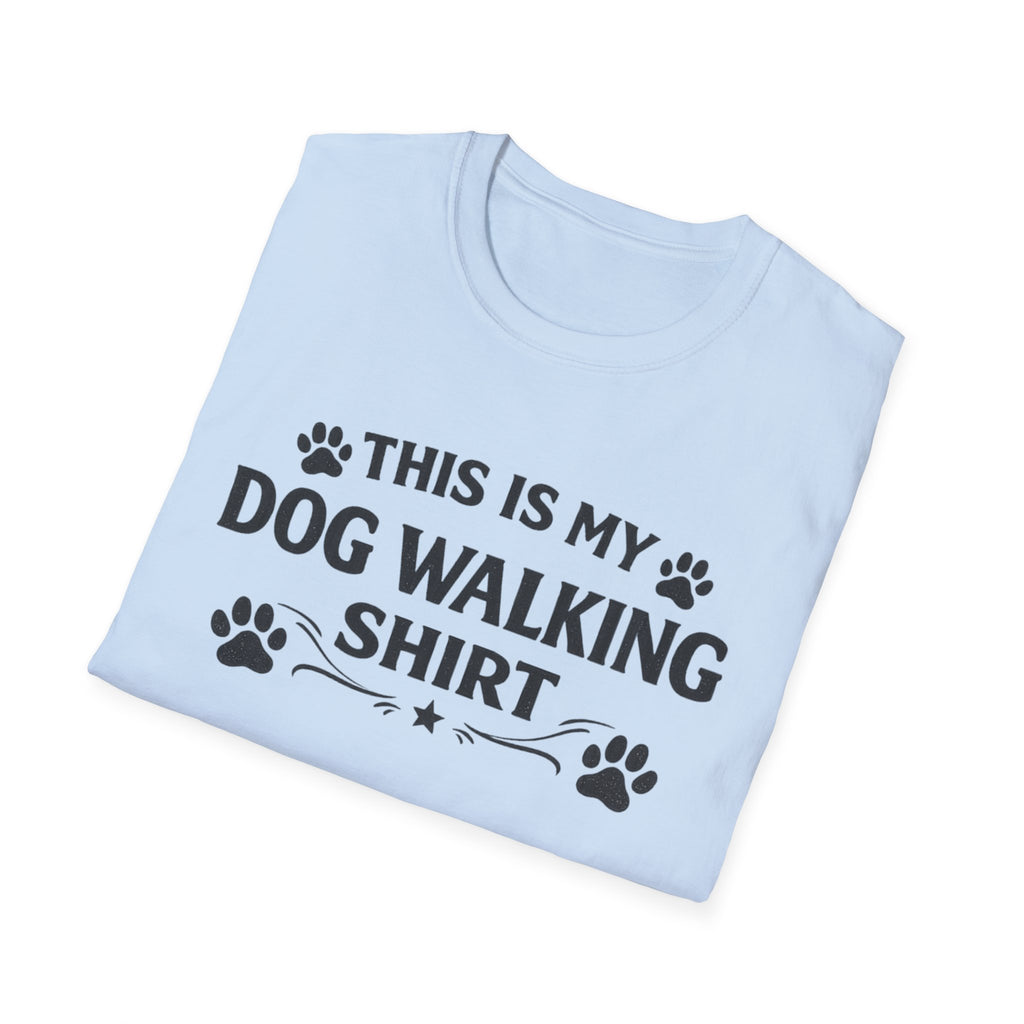 Dog Walking T-Shirt — "This Is My Dog Walking Shirt" Paw Print Tee