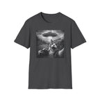 Cat UFO Selfie T-Shirt — Cute Alien Abduction Cat Graphic Tee