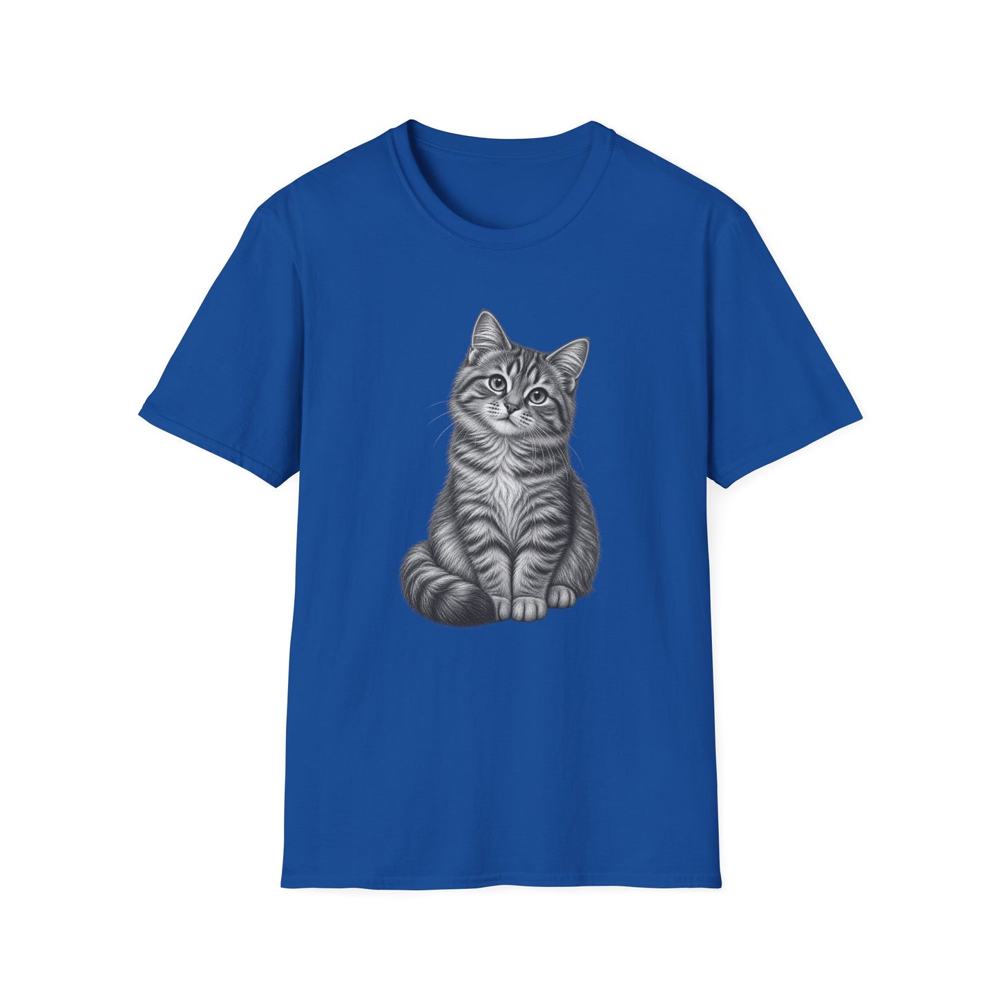 Cat Portrait T-Shirt — Realistic Gray Tabby Kitten Tee