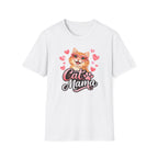 Cat Mama T-Shirt — Cute Cat with Hearts Graphic Tee for Cat Lovers