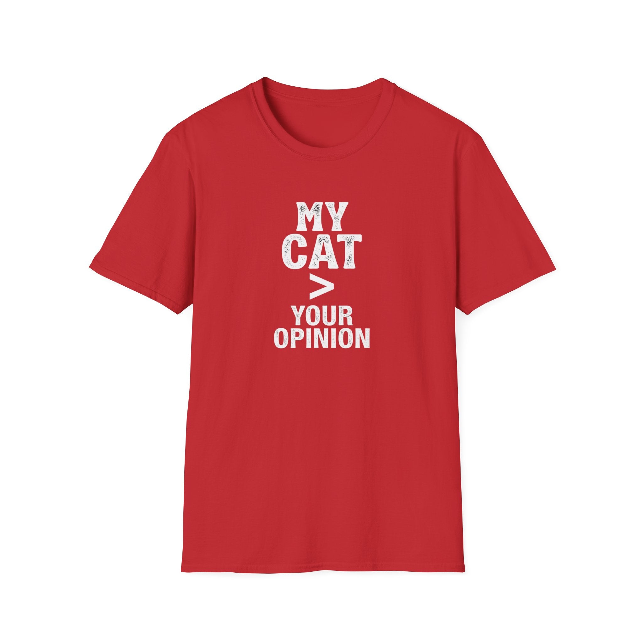 Cat Lover T‑Shirt — "My Cat > Your Opinion" Funny Pet Apparel