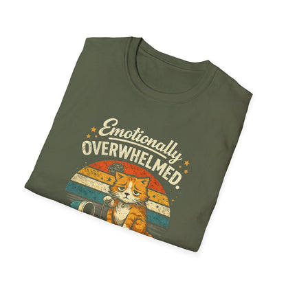 T-Shirt — "Emotionally Overwhelmed, Cat Still Wants Attention" Cute Vintage Cat Tee