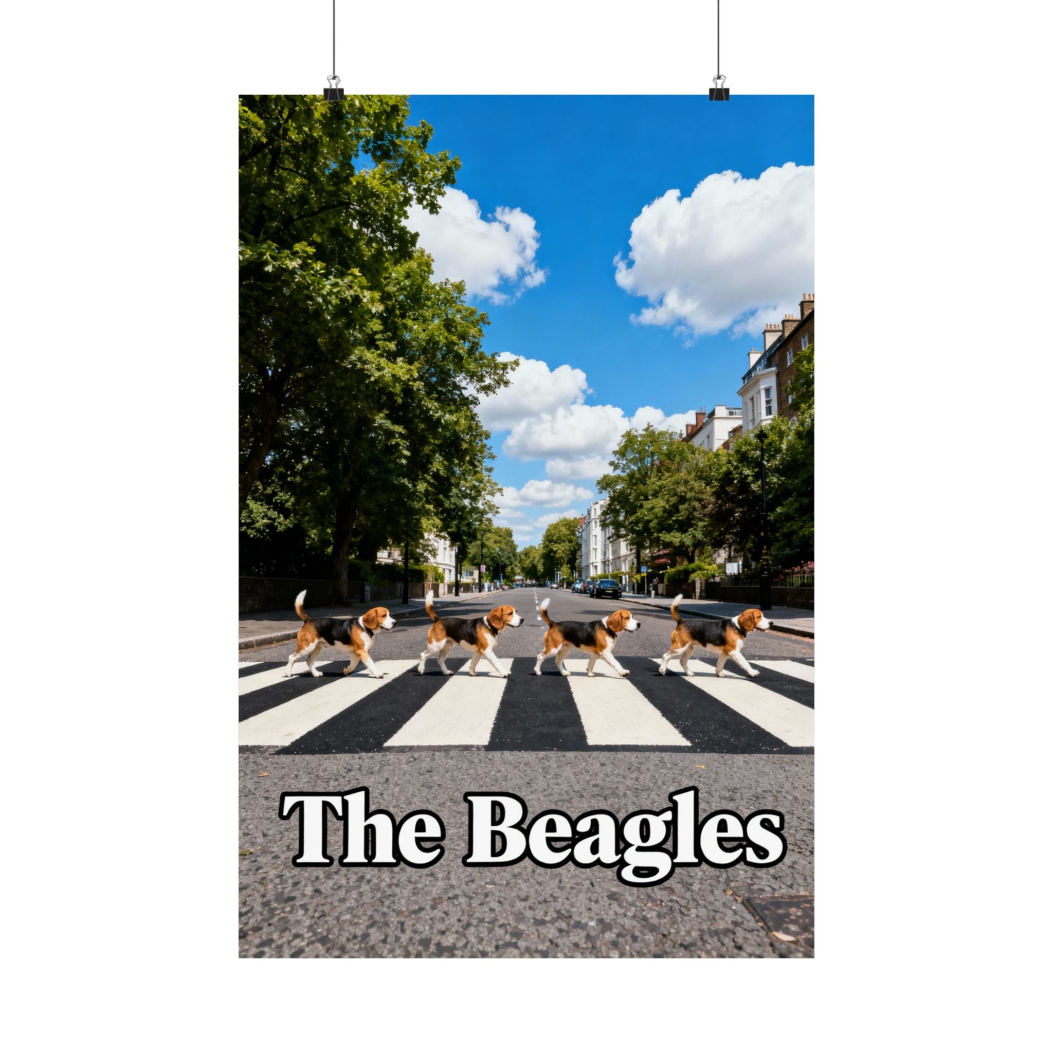 Digital download Beagle Band Poster — 'The Beagles' Matte Vertical Dog Art Print