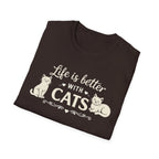 Life Is Better With Cats T-Shirt — Cute Cat Lover Tee