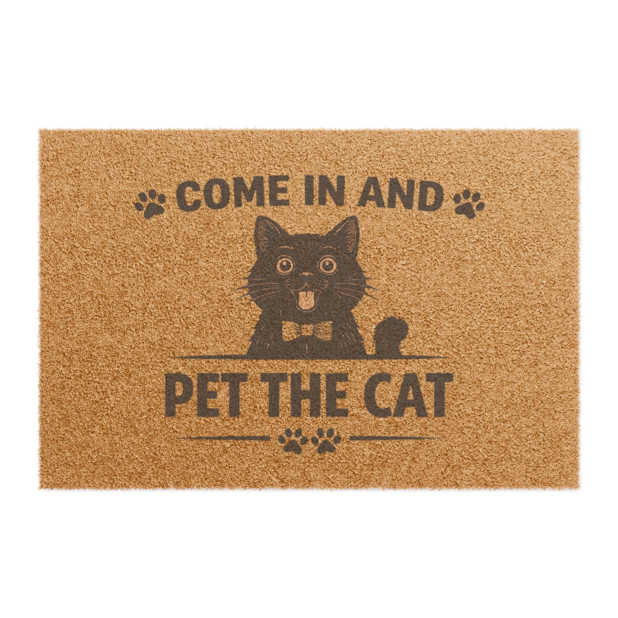 Doormat — "Come In And Pet The Cat" Decorative Coconut Coir Welcome Mat
