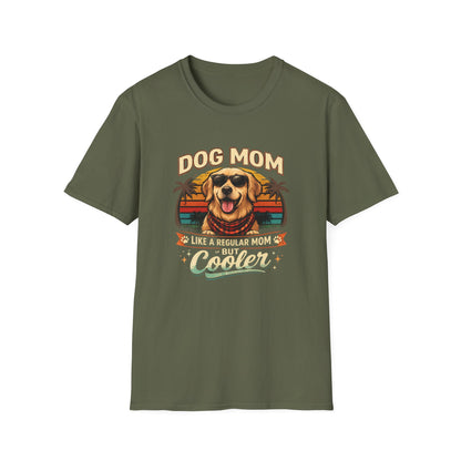 Dog Mom T-Shirt — "Dog Mom Like a Regular Mom But Cooler" Retro Graphic Tee