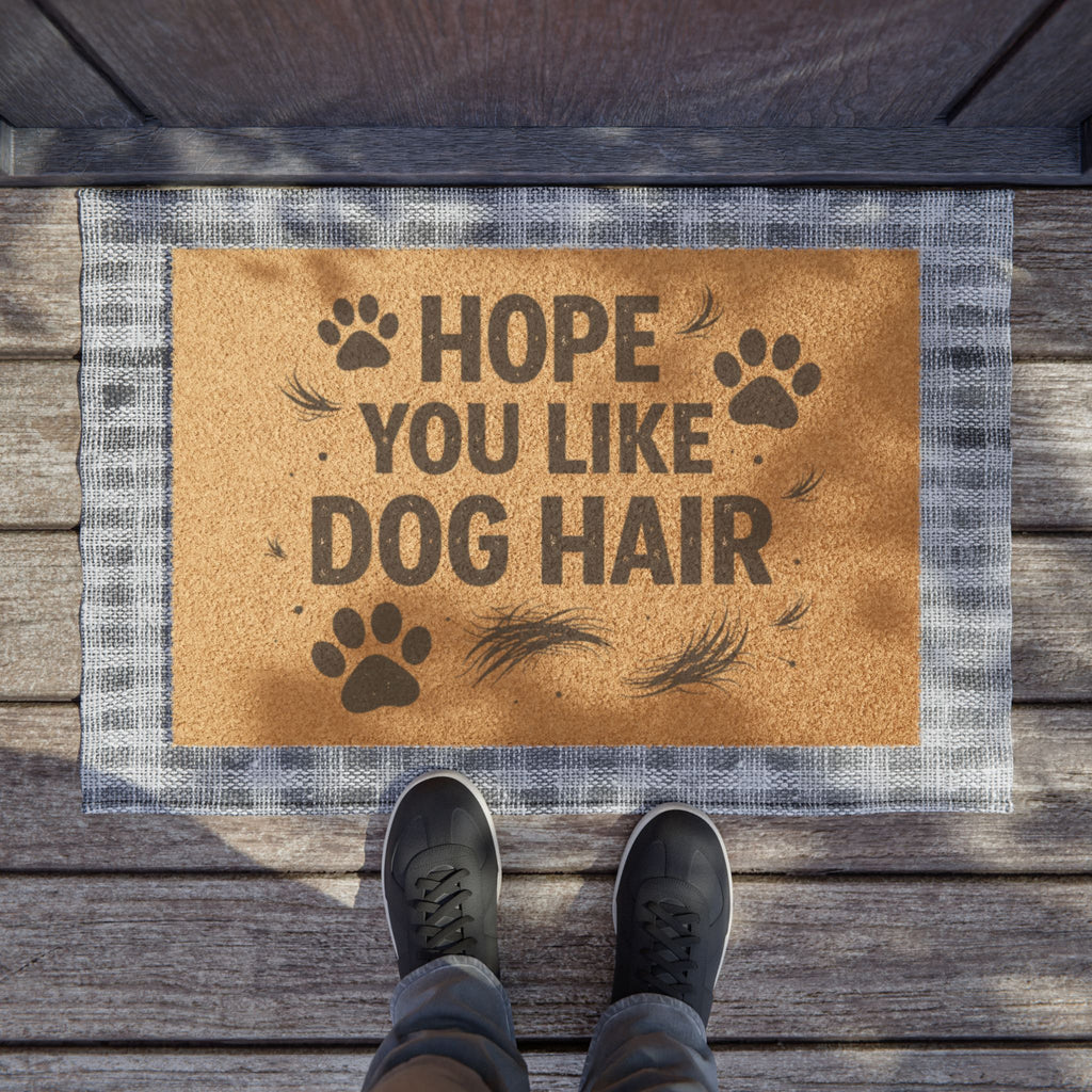 Doormat — "Hope You Like Dog Hair" Funny Paw Print Welcome Mat