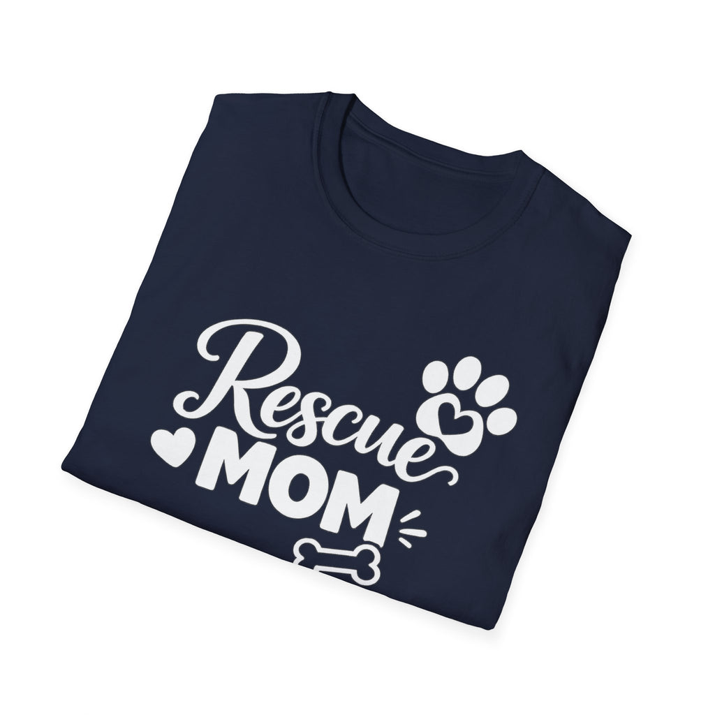 Rescue Mom T-Shirt — Dog Rescue Paw & Bone Tee for Pet Moms