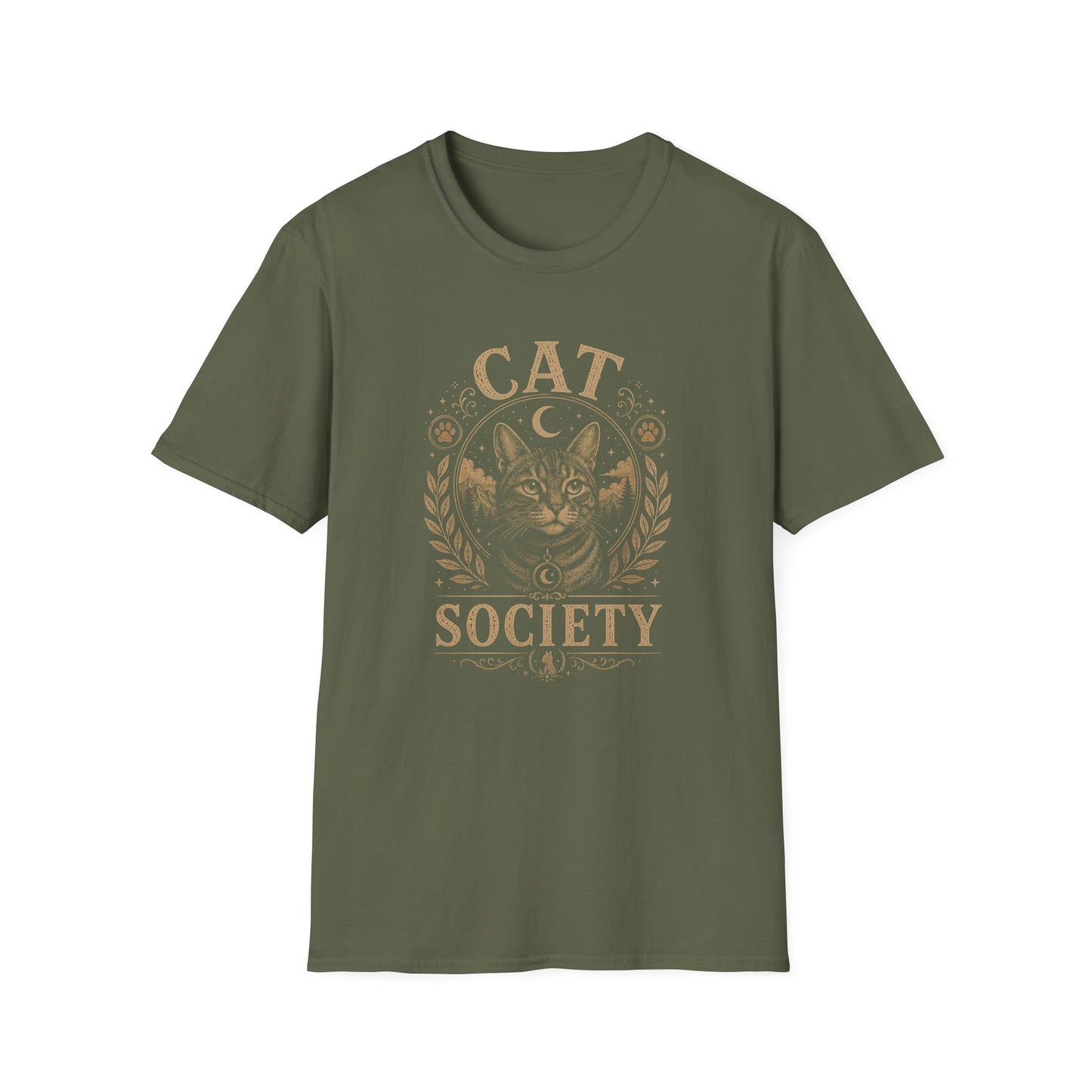 Cat Society T-Shirt — Vintage Cat Crest Graphic Tee