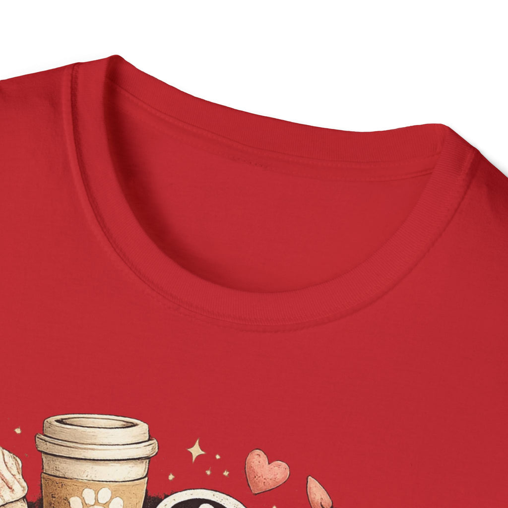 Dog Mom T-Shirt — Cute Puppy, Coffee & Floral Design