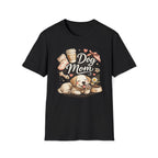 Dog Mom T-Shirt — Cute Puppy, Coffee & Floral Design