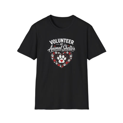 Volunteer at Animal Shelter T-Shirt — Paw Heart Rescue Volunteer Tee