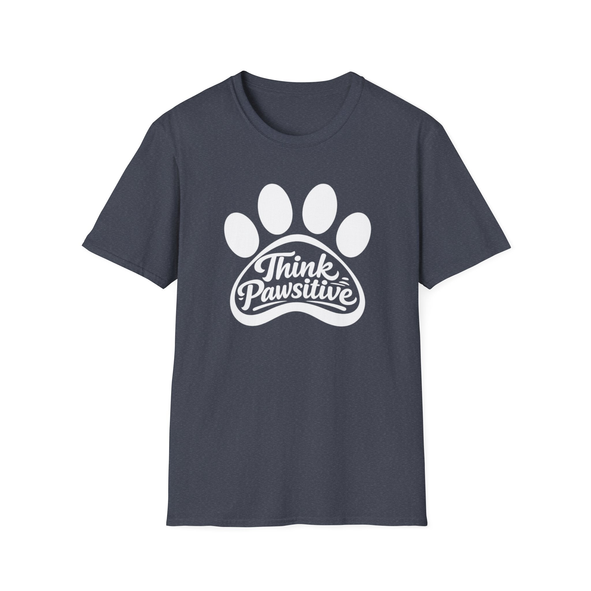 Think Pawsitive Paw Print T-Shirt — Positive Pet Lover Tee