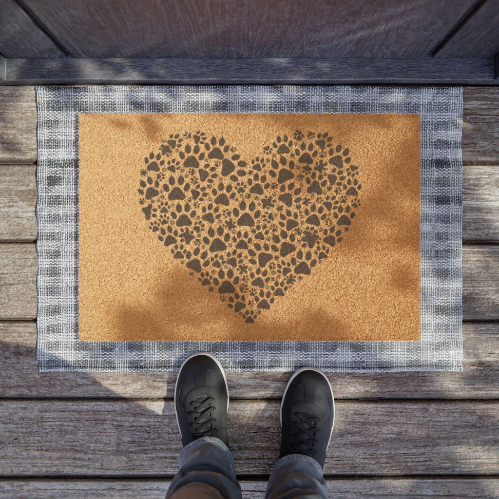 Heart Pawprint Doormat
