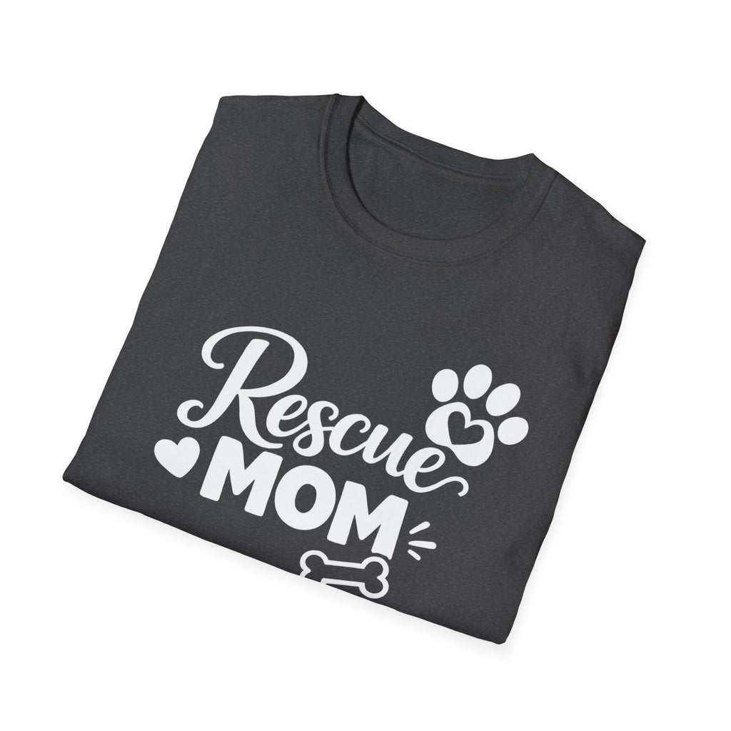 Rescue Mom T-Shirt — Dog Rescue Paw & Bone Tee for Pet Moms
