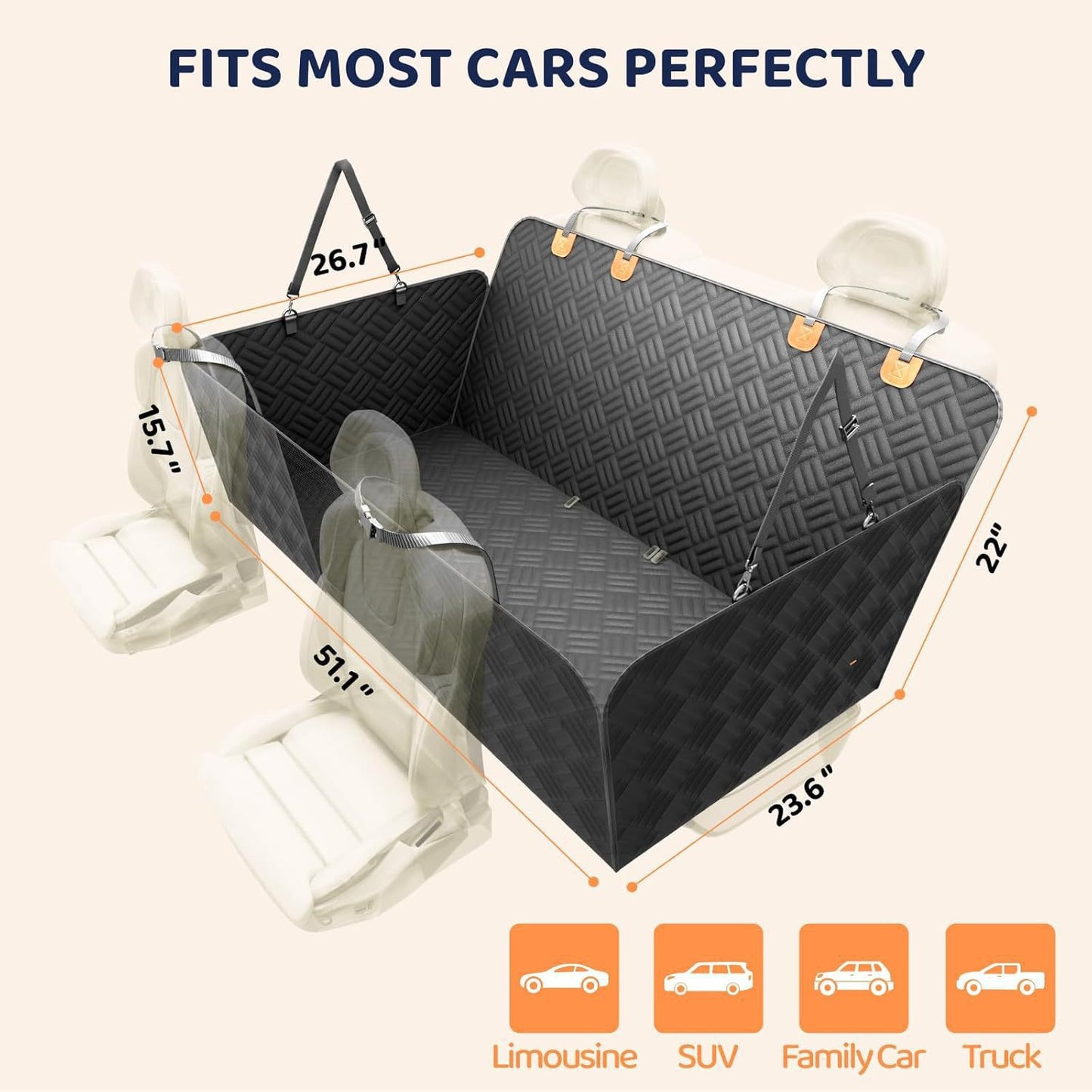 Pet Dog Car Seat Cover Waterproof Scratch Resistant