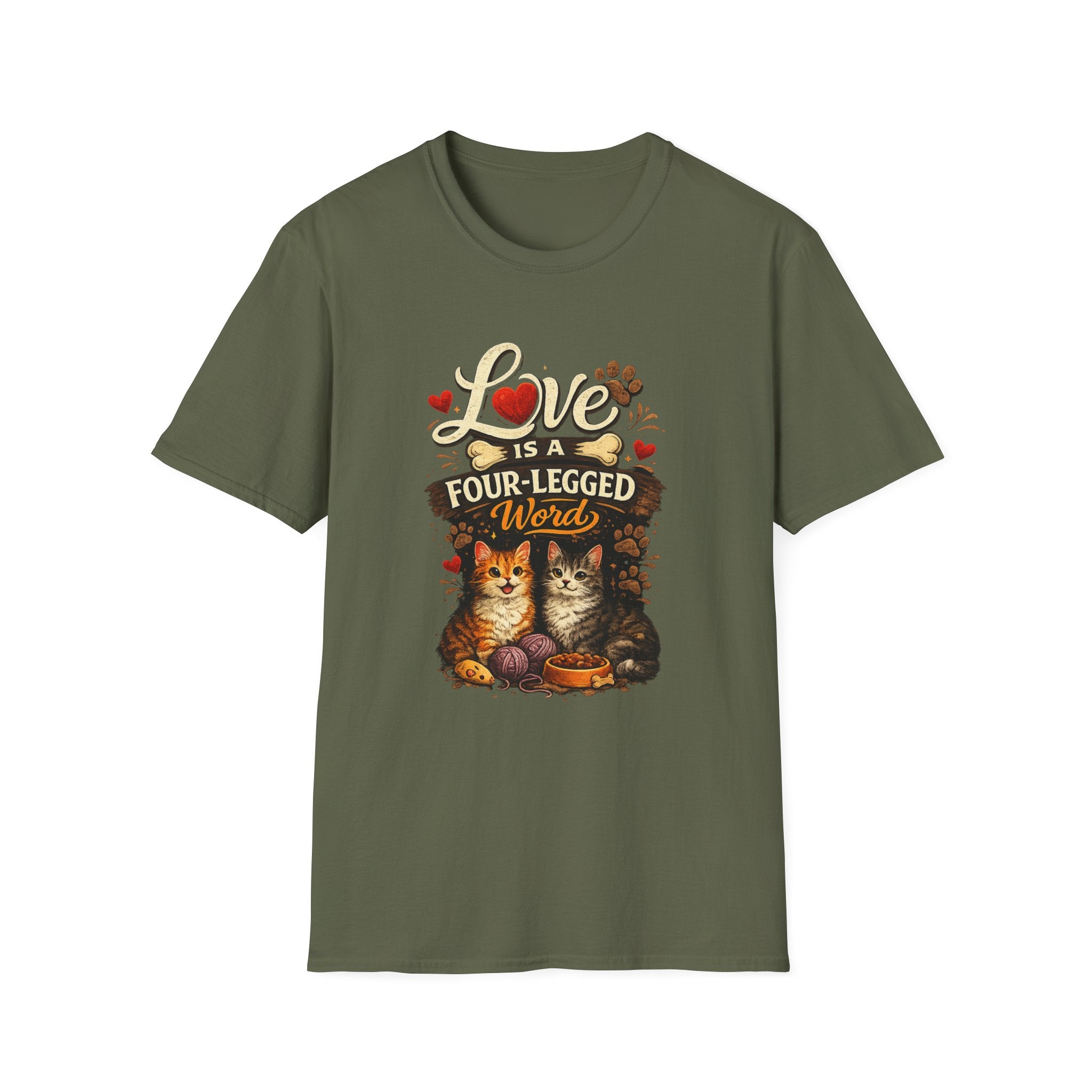 Cat Lover T-Shirt — "Love Is a Four-Legged Word" Graphic Tee