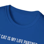 Cat Paw Partner T‑Shirt — "My Cat Is My Life Partner" Cute Cat Lover Tee