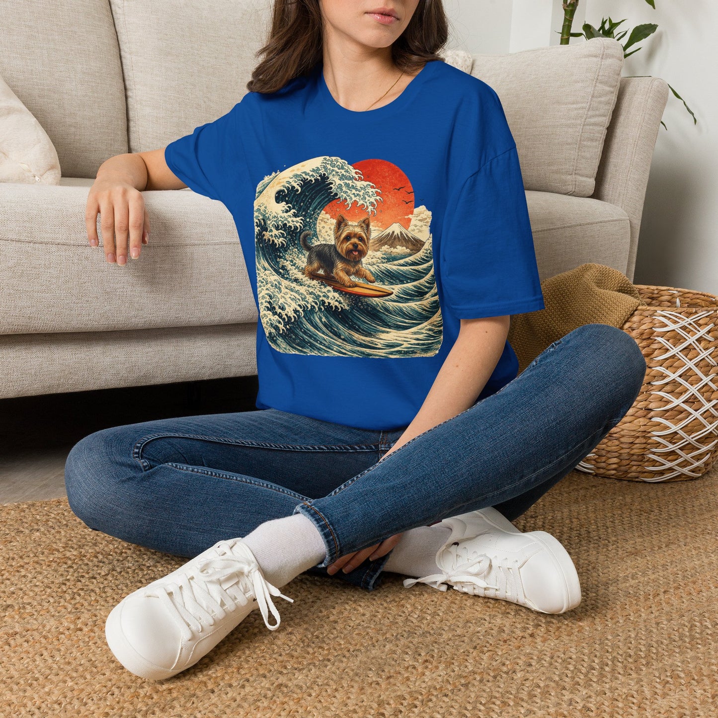 Yorkshire Terrier Wave T-Shirt — Japanese Wave Surf Dog Graphic Tee