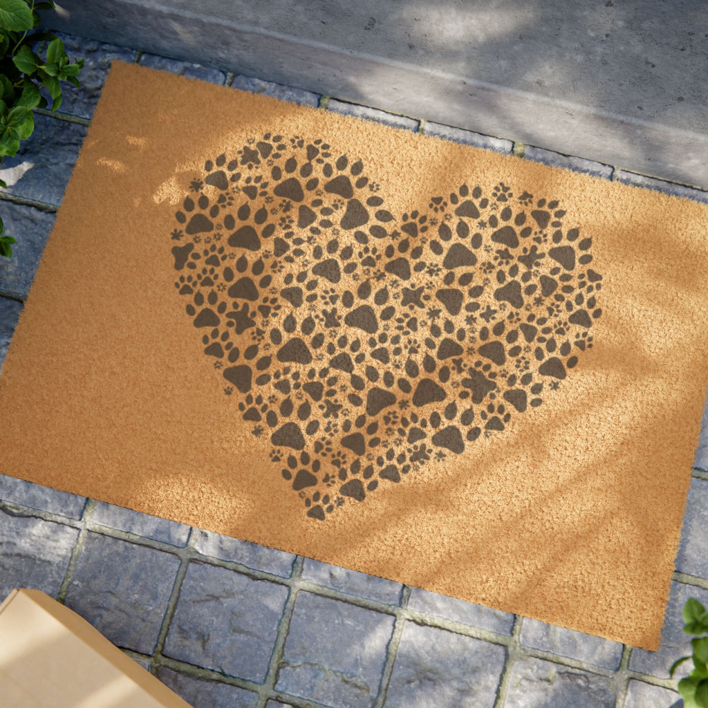 Heart Pawprint Doormat