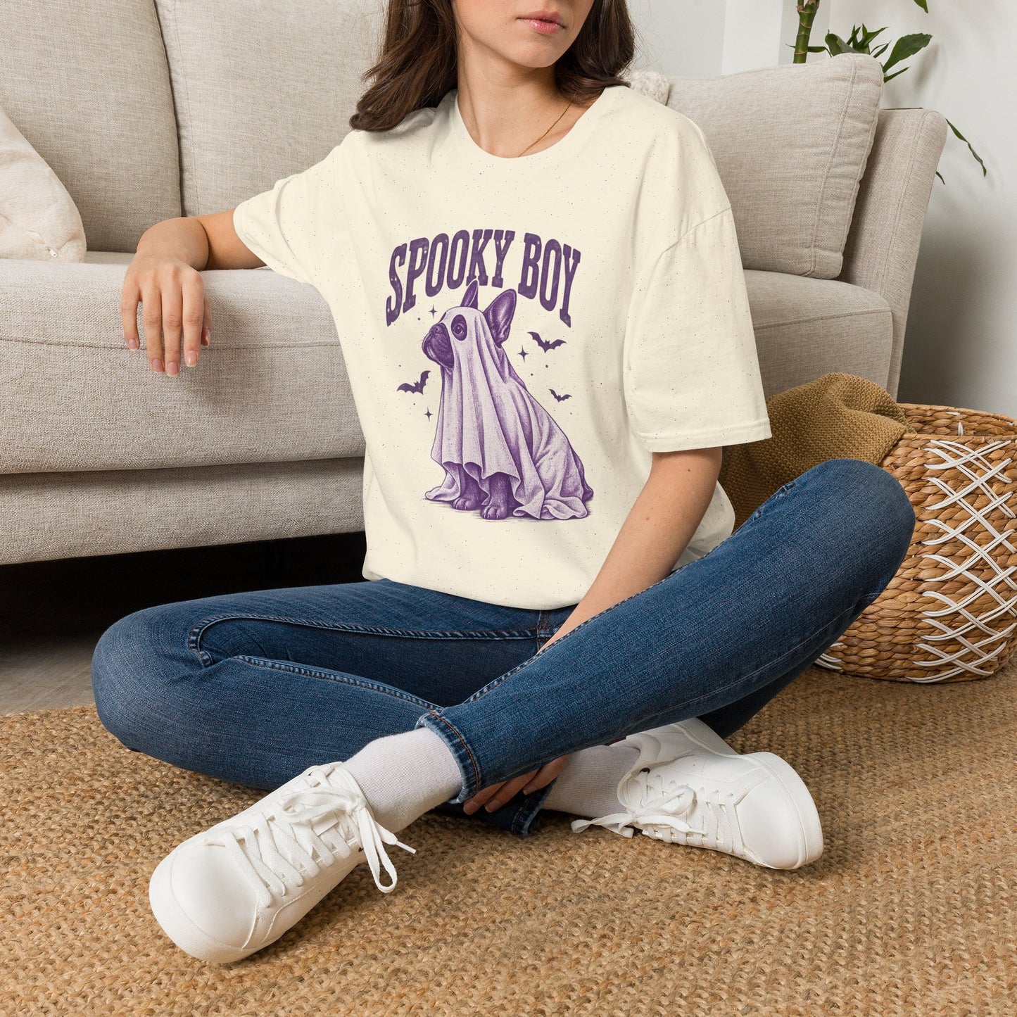Spooky Boy T‑Shirt — Cute Ghost French Bulldog Halloween Tee