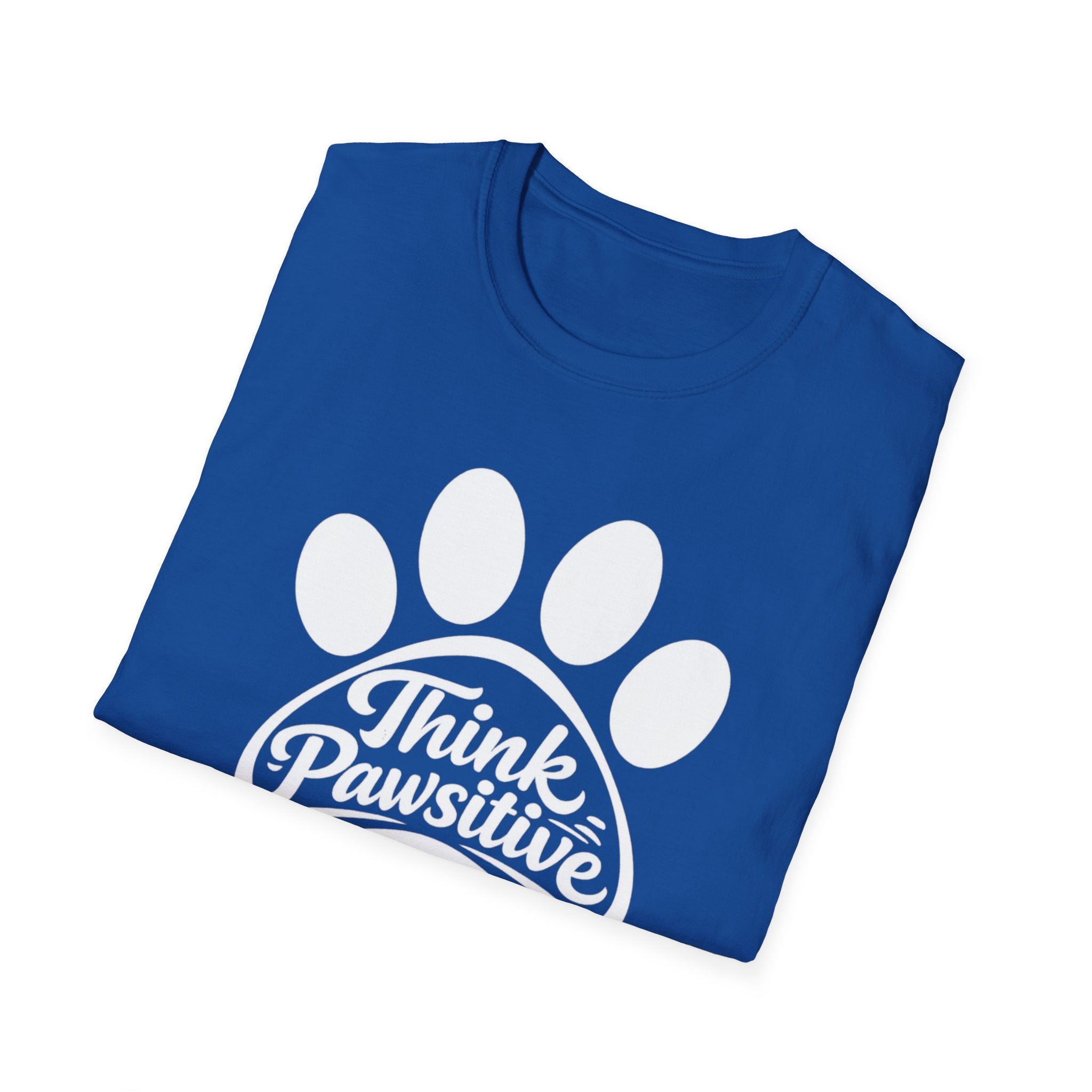 Think Pawsitive Paw Print T-Shirt — Positive Pet Lover Tee