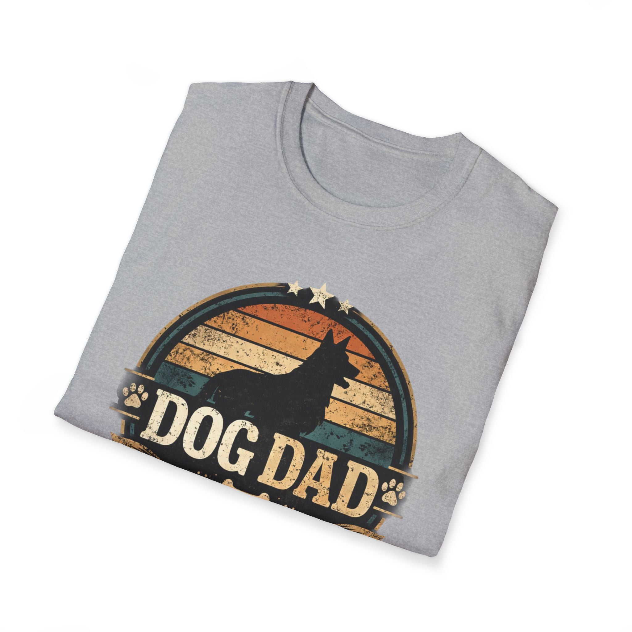 Dog Dad T-Shirt — Vintage Silhouette "Dog Dad" Graphic Tee for Pet Lovers