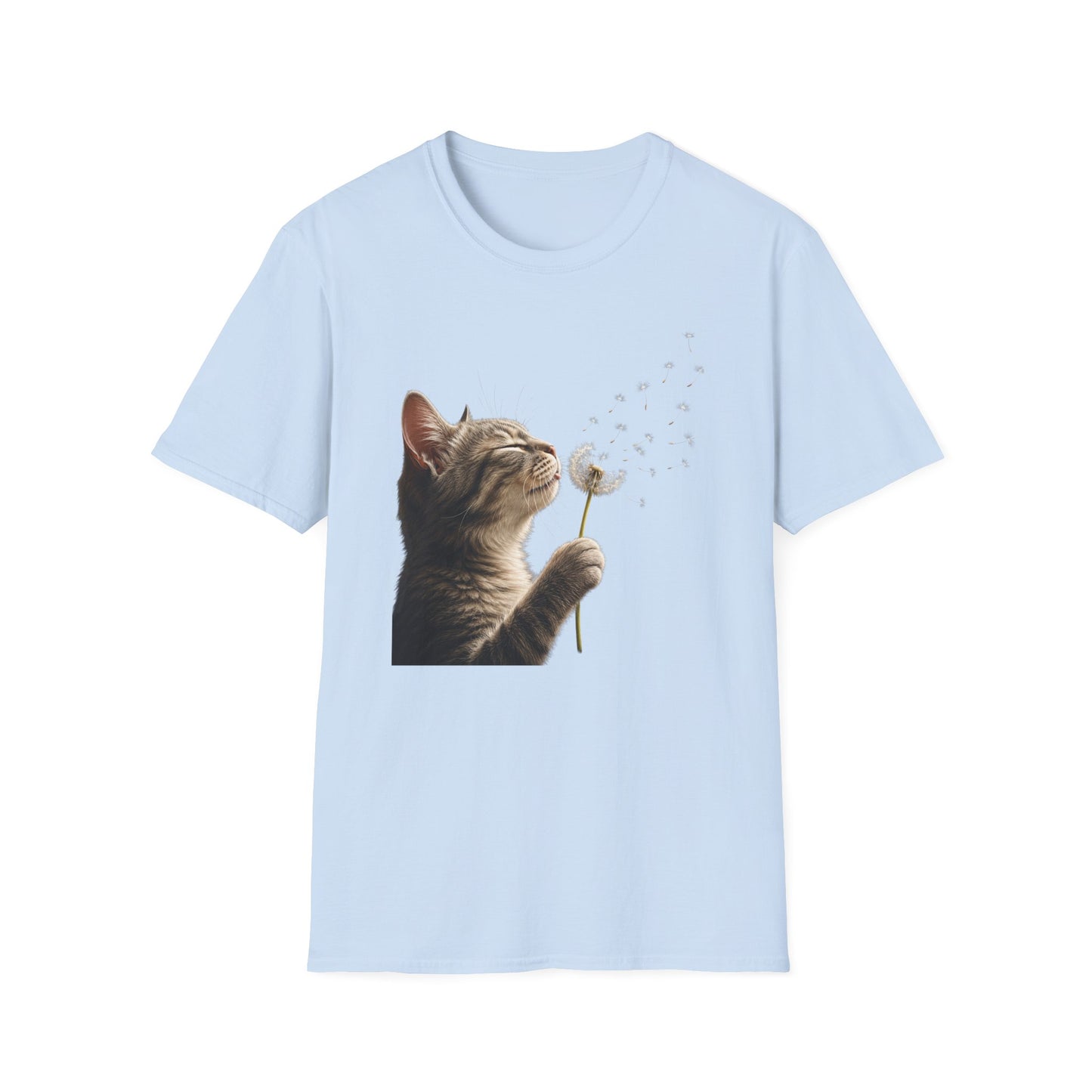 Cat Dandelion T-Shirt — Cute Kitten Blowing Dandelion Graphic Tee