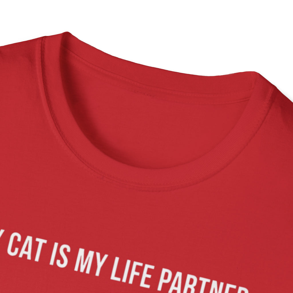 Cat Paw Partner T‑Shirt — "My Cat Is My Life Partner" Cute Cat Lover Tee