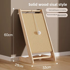 Vertical Solid Wood Cat Scratching Board with Sisal Pad