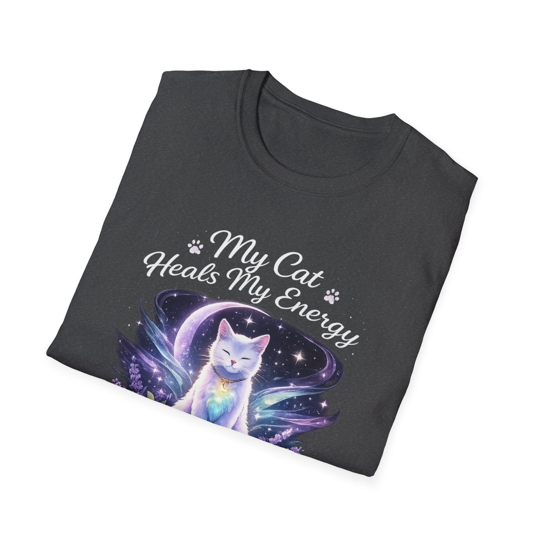 My Cat Heals My Energy T-Shirt — Spiritual Cat Lover Tee
