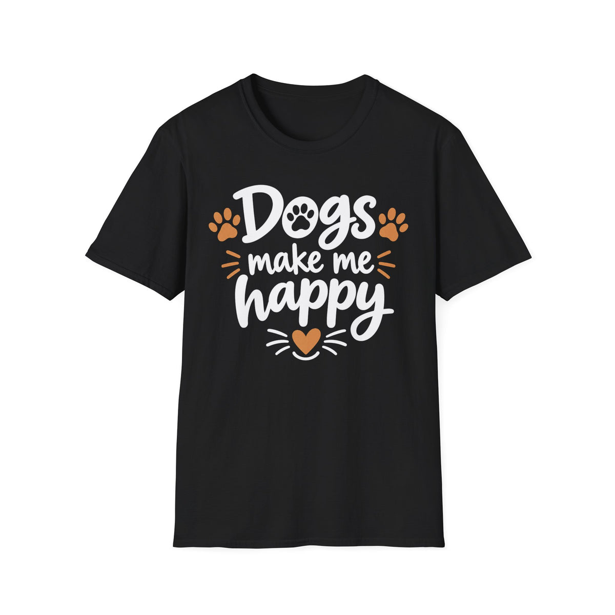 Dogs Make Me Happy T-Shirt — Cute Paw Print Dog Lover Tee
