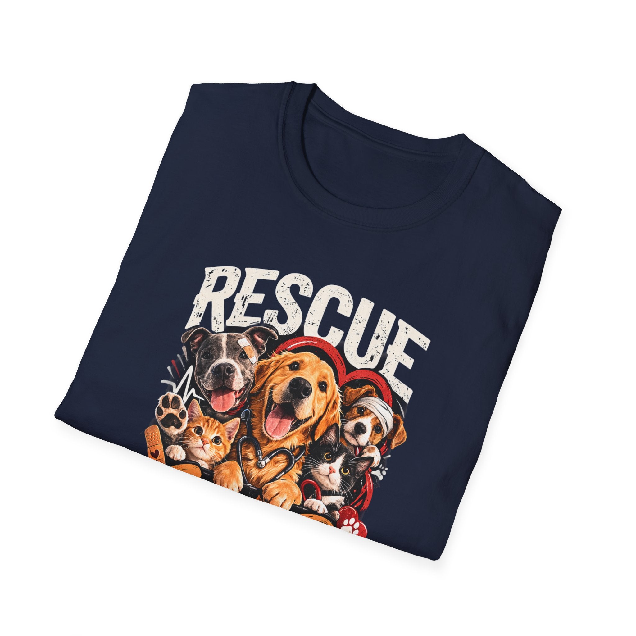 Rescue Squad T-Shirt - Cute Rescue Dogs Graphic Tee for Animal Lovers