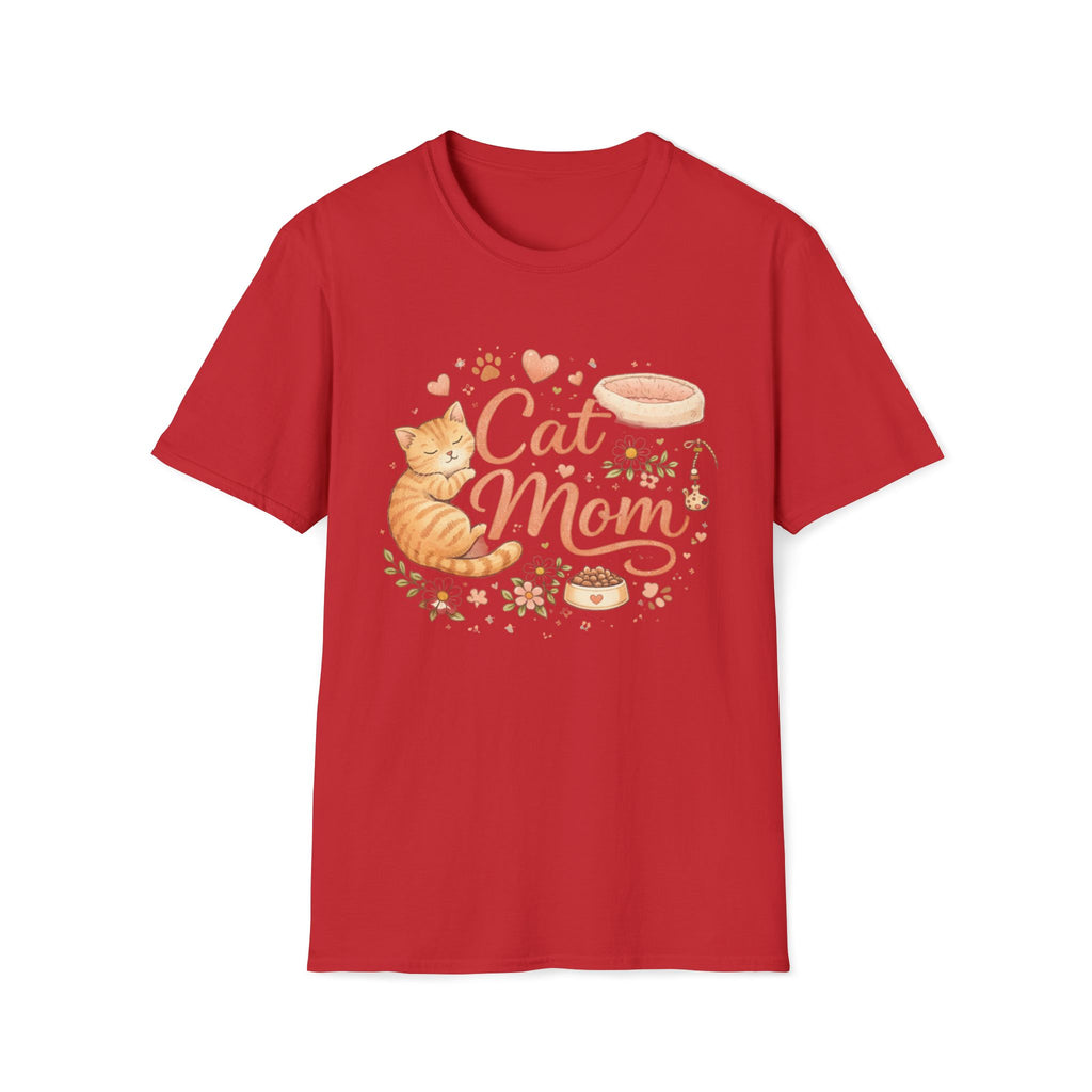 Cat Mom T-Shirt — Cute Orange Tabby Graphic Tee for Cat Lovers