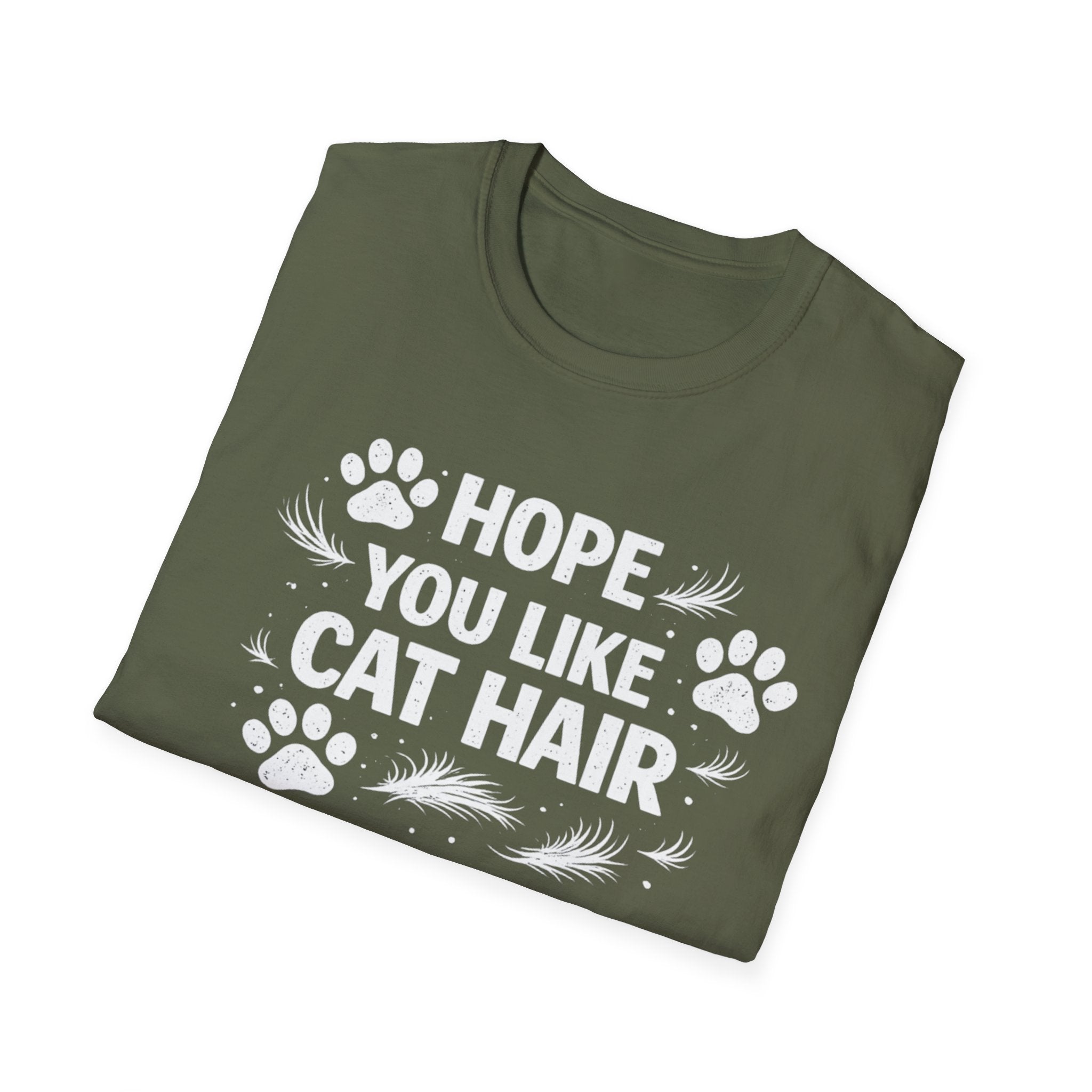 T-Shirt — "Hope You Like Cat Hair" Funny Cat Lover Tee