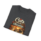 Cats Are My Therapy T-Shirt — Vintage Cozy Cat Lover Tee