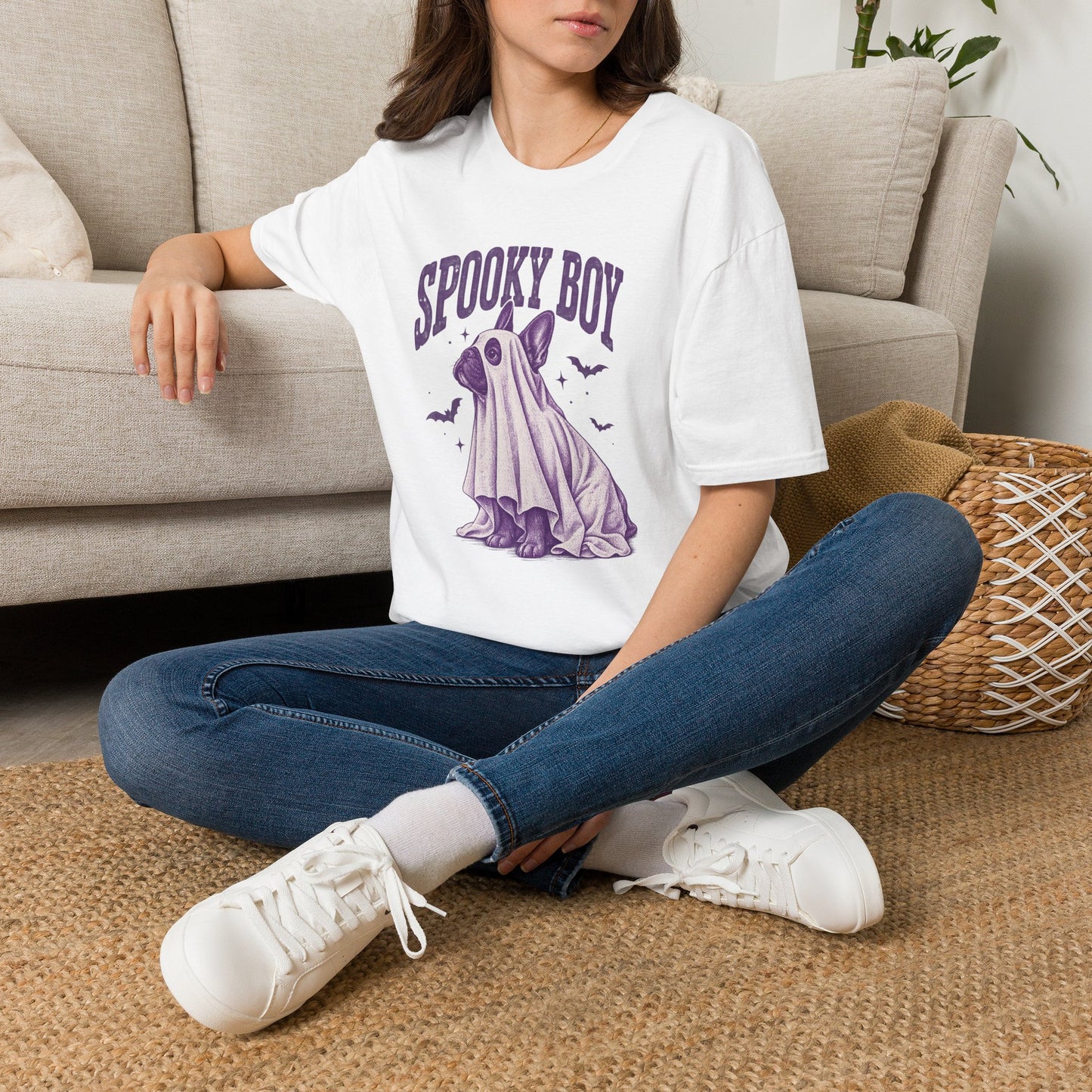 Spooky Boy T‑Shirt — Cute Ghost French Bulldog Halloween Tee