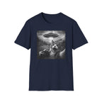 Cat UFO Selfie T-Shirt — Cute Alien Abduction Cat Graphic Tee