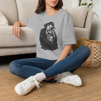 Vampire & Kitty Tee  Cute Gothic Dracula Cat Graphic T-Shirt