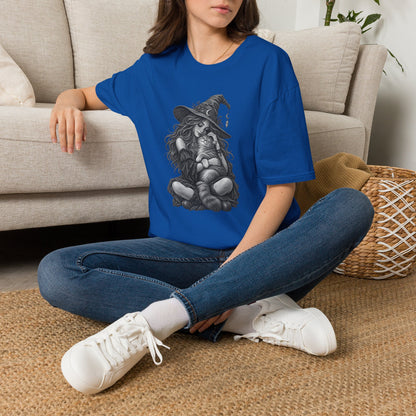 Witch and Cat Graphic T-Shirt — Cozy Gothic Halloween Tee