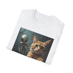 Alien Selfie T‑Shirt — Cute Ginger Cat & UFO Friend Graphic Tee